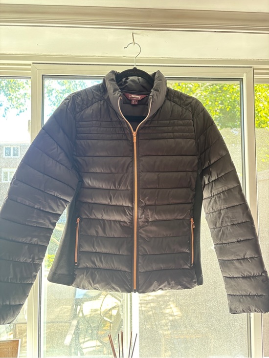 Jackets & Blazers - Cisono Quilted Puffer Jacket in Black with Rose Gold Zippers